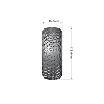 Image of CR-Griffin 1/10 1.9 Crawler Tires, 12mm Hexon Black Chrome