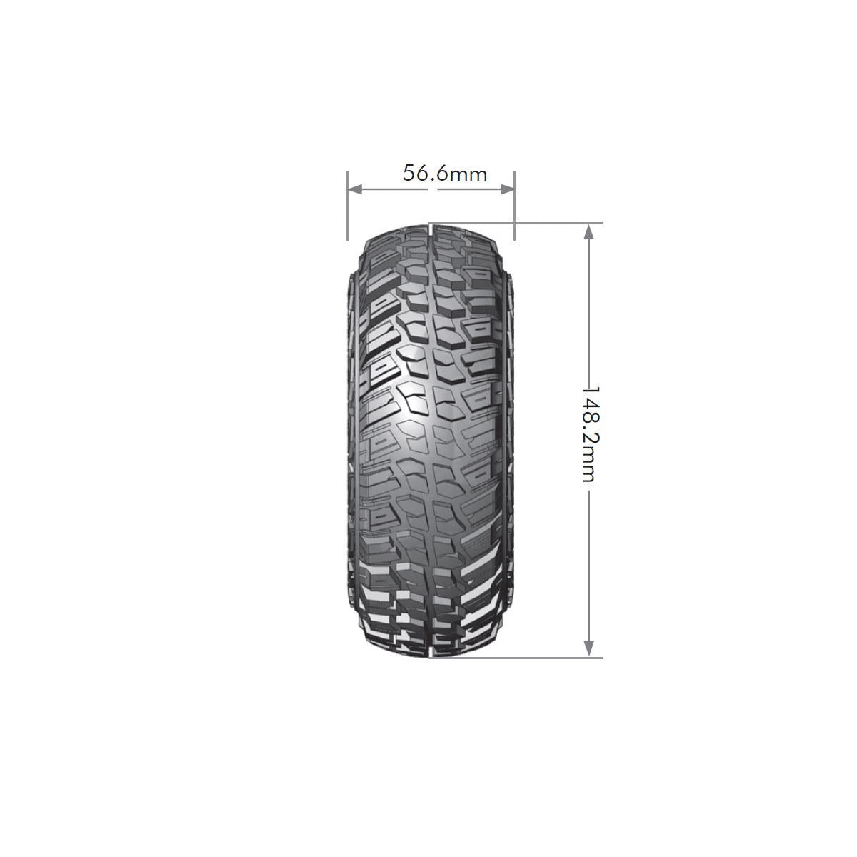 Image of CR-Griffin 1/10 2.2 Crawler Tires, 12mm Hex on Black