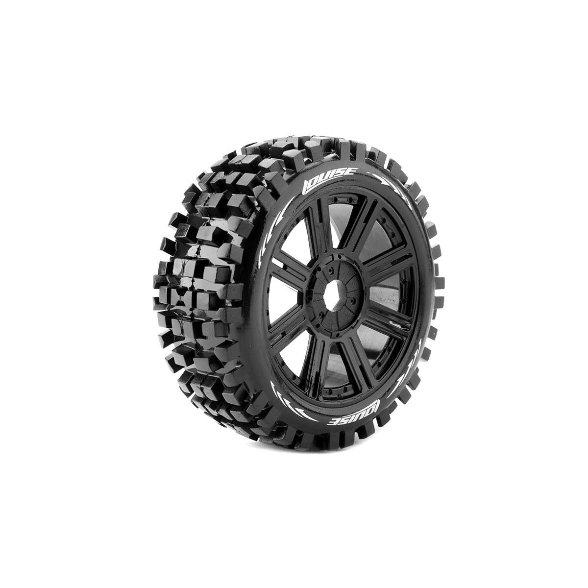Image of B-Ulldoze 1/8 Off-Road Buggy Tires, 17mm Hex, Mounted on
