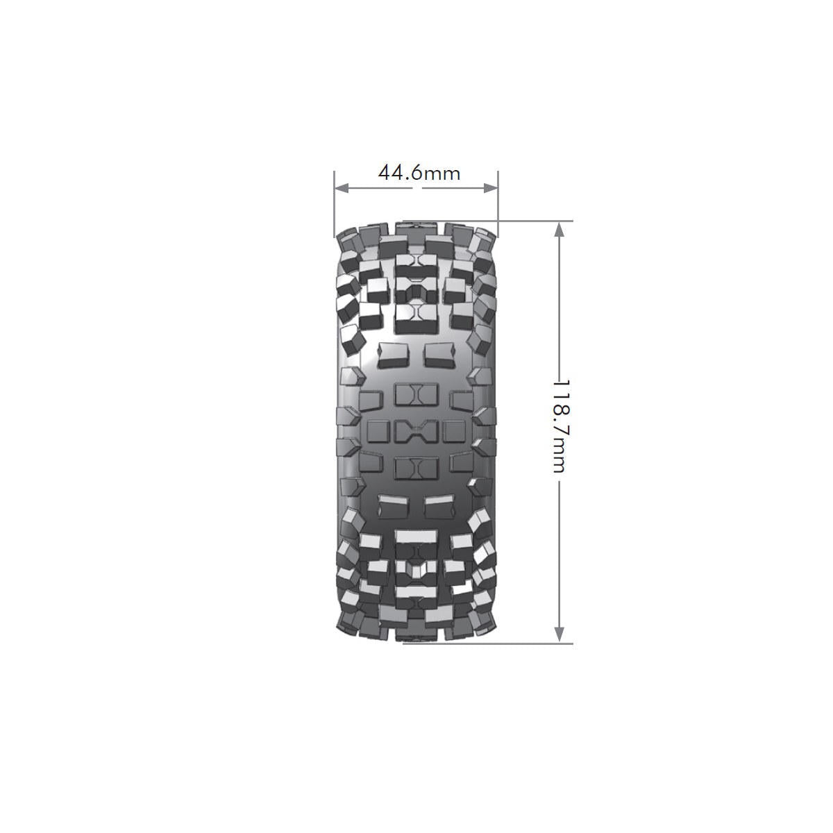 Image of B-Ulldoze 1/8 Off-Road Buggy Tires, 17mm Hex, Mounted on