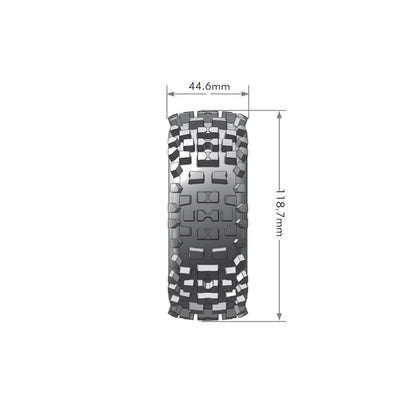 Image of B-Ulldoze 1/8 Off-Road Buggy Tires, 17mm Hex, Mounted on