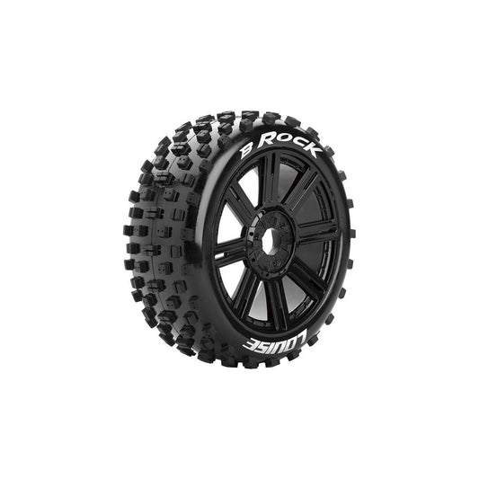 Image of B-Rock 1/8 Off-Road Buggy Tires, 17mm Hex, Mounted on