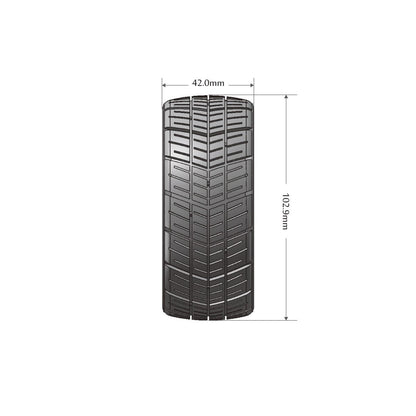 Image of MFT GT-Shiv 1/8 GT Tires, 17mm Hex, Soft, Mounted on Black