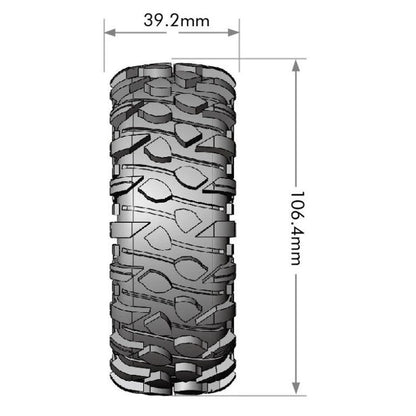 Image of CR-Rowdy 1/10 1.9 Crawler Class 1 Tires, 12mm Hex on