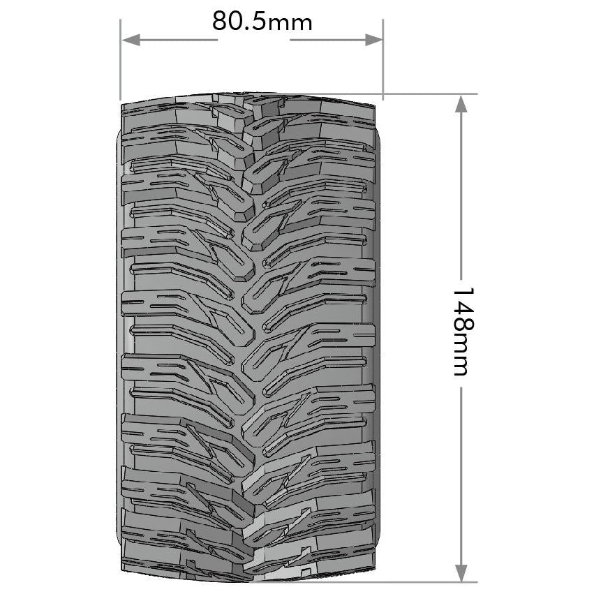 Image of MT-Cyclone Speed 1/8 Monster Truck Tires, 0 & 1/2 Offset,