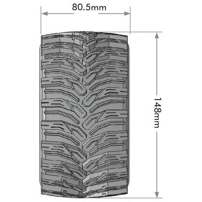 Image of MT-Cyclone Speed 1/8 Monster Truck Tires, 0 & 1/2 Offset,