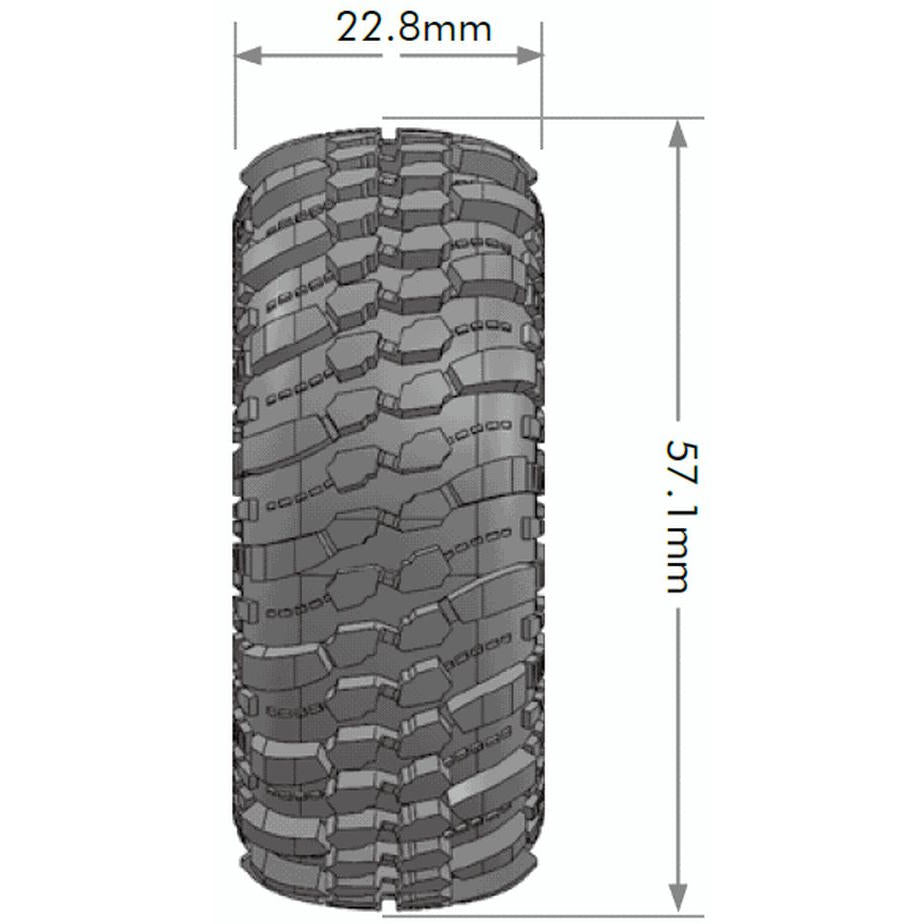Image of CR-Champ 1/18, 1/24 1.0 Crawler Tires, 7mm Hex, Super