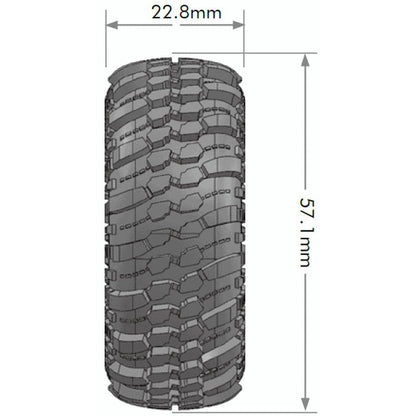 Image of CR-Champ 1/18, 1/24 1.0 Crawler Tires, 7mm Hex, Super