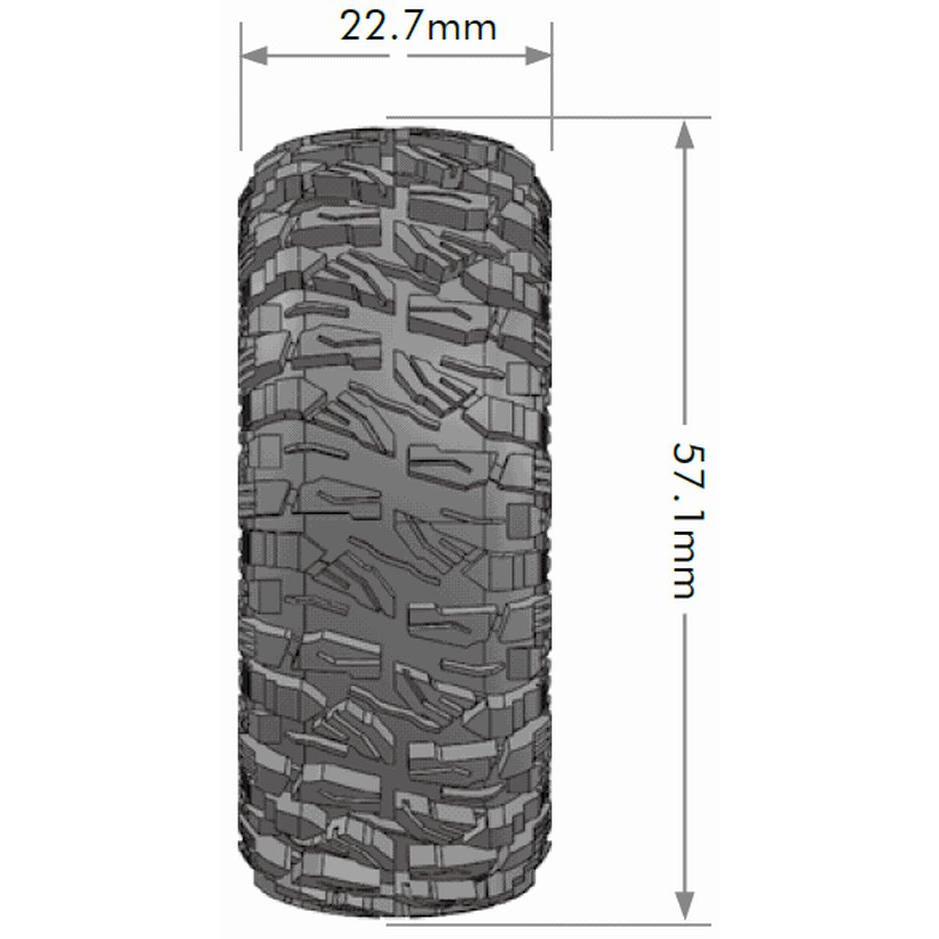Image of CR-Mallet 1/18, 1/24 1.0 Crawler Tires, 7mm Hex, Super
