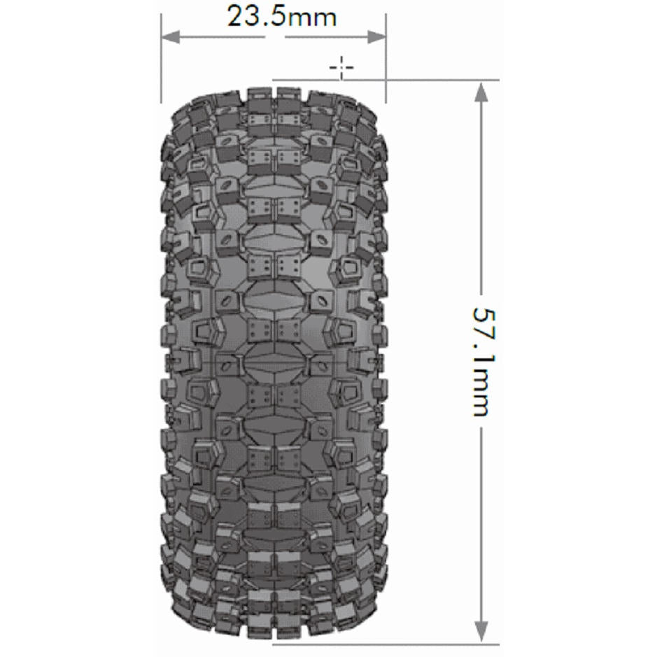 Image of CR-Uphill 1/18, 1/24 1.0 Crawler Tires, 7mm Hex, Super