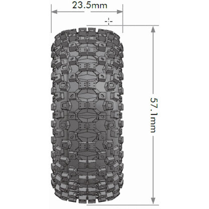 Image of CR-Uphill 1/18, 1/24 1.0 Crawler Tires, 7mm Hex, Super