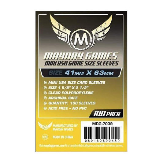 Sleeves: Mini USA Sleeves 41mm x 63mm Yellow (100)