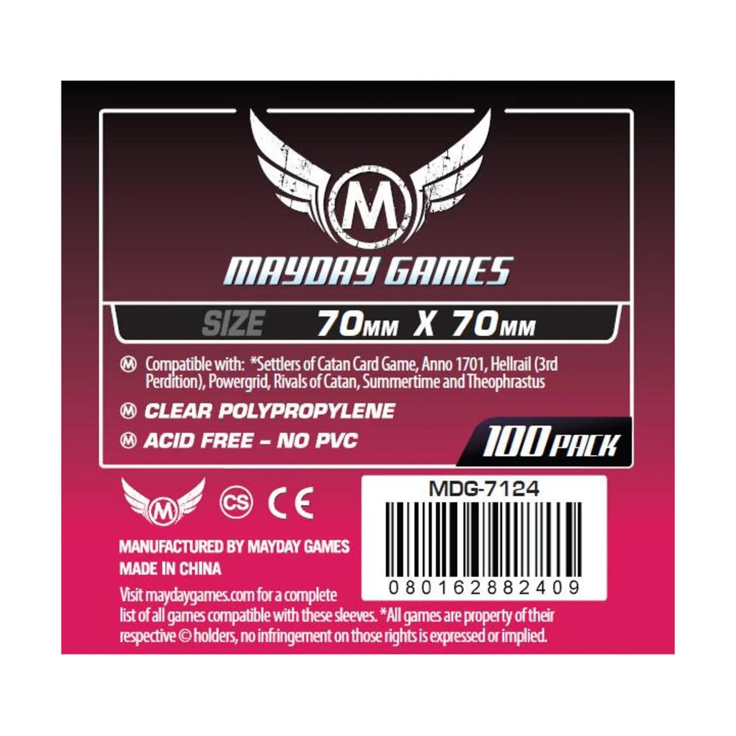 Sleeves: Card Game Sleeves 70mm x 70mm (100)