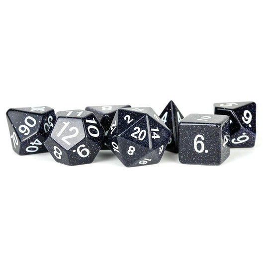 Image of 16mm Stone Polyhedral Dice Set: Blue Sandstone (7pcs) MET103