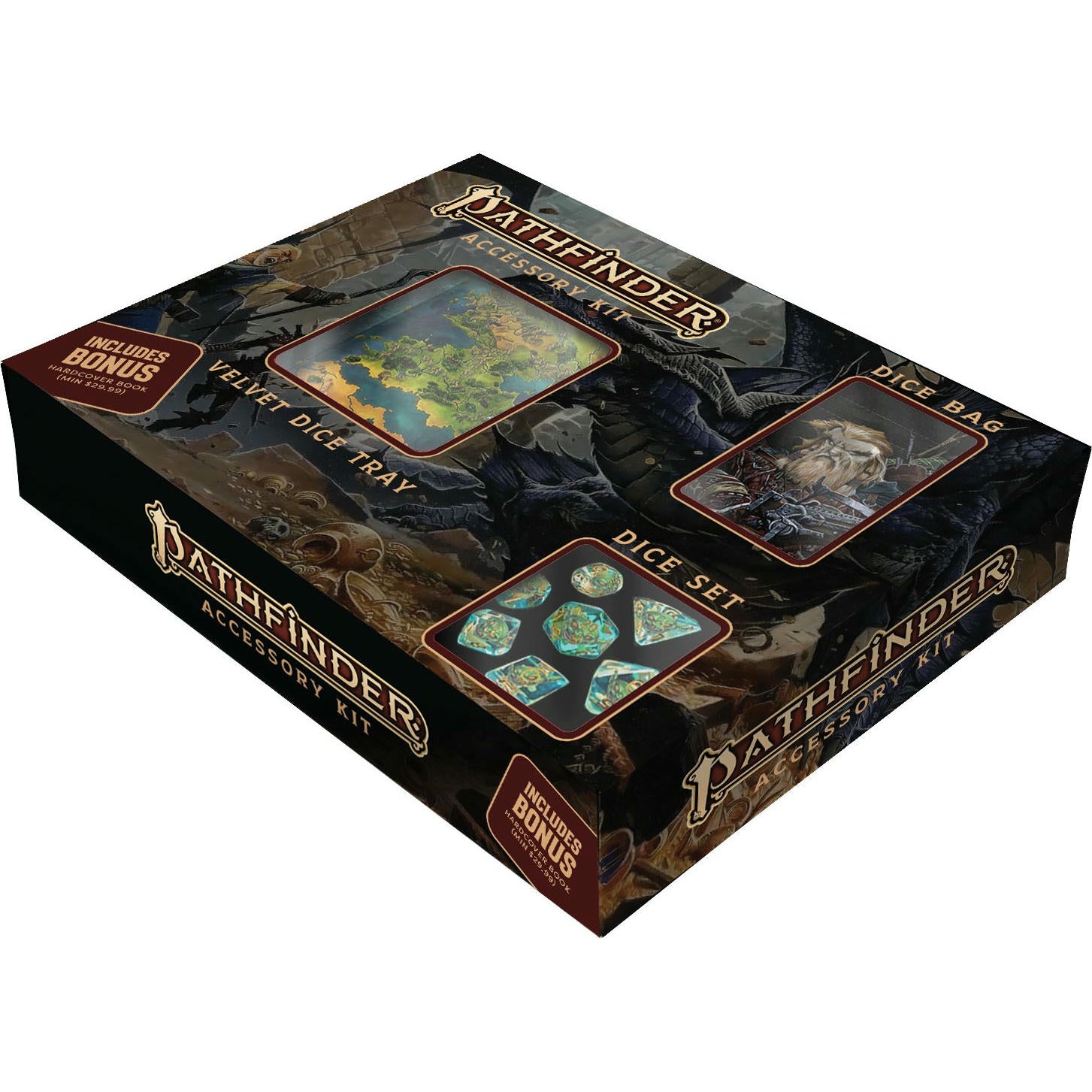 Image of Pathfinder RPG Accessory Kit Dice Bag/Dice/Rolling Mat/HC Graphic Novel 10905