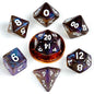 Image of Mini Stardust Galaxy Polyhedral Dice w/Gold Markings 7-Dice Set MET4175
