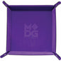Image of 10x10 Purple Folding Velvet Lined Dice Tray w/Leather Backing MET537