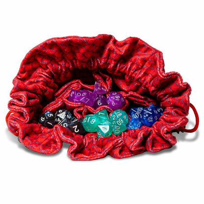 Image of Fanroll Dragonstorm Red Velvet RPG Dice Bag w/Pockets MET9103