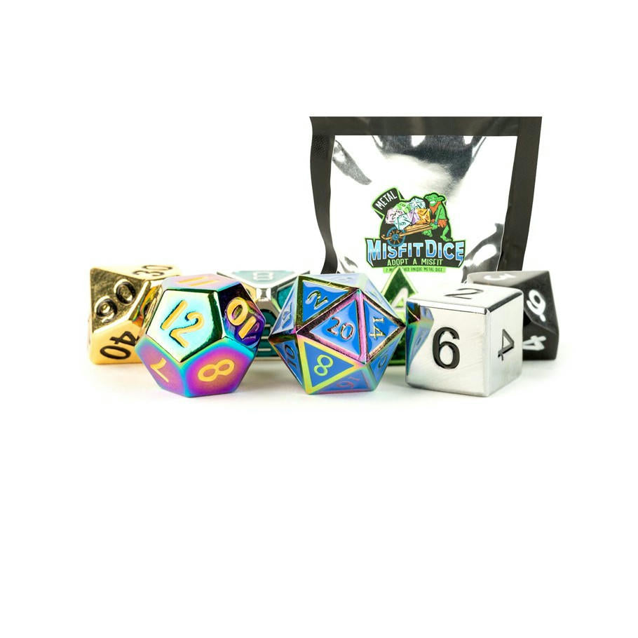 Image of Mystery Misfit METAL Polyhedral Dice 7-Dice Set (D20/12/10/%/8/6/4) MET9201