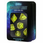 Image of Shadow Light Blacklight Neon Green Liquid Core RPG 7-Dice Set 20/12/10/%/8/6/4