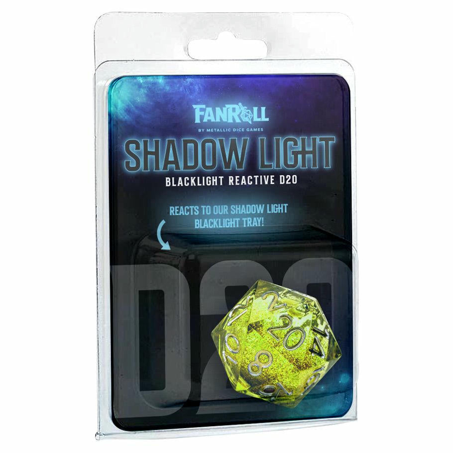 Image of Shadow Light Blacklight Neon Green Liquid Core RPG d20 Die (Dice)