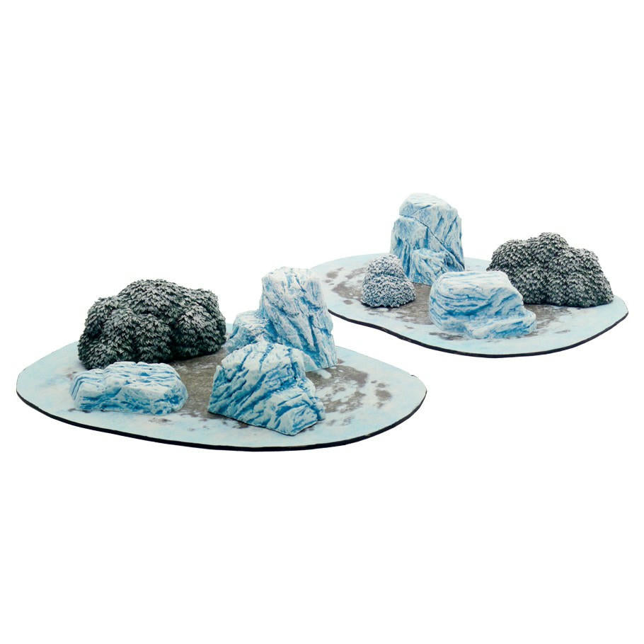 Image of Painted Snowy Ice Fields Fantasy Miniatures Scenery Set Monster Fight MFC10302