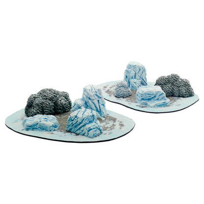 Image of Painted Snowy Ice Fields Fantasy Miniatures Scenery Set Monster Fight MFC10302