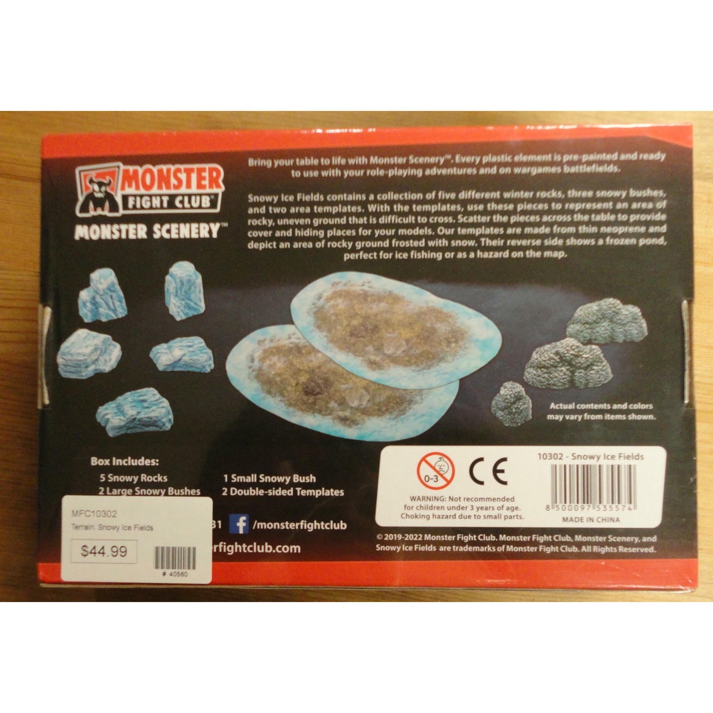 Image of Painted Snowy Ice Fields Fantasy Miniatures Scenery Set Monster Fight MFC10302