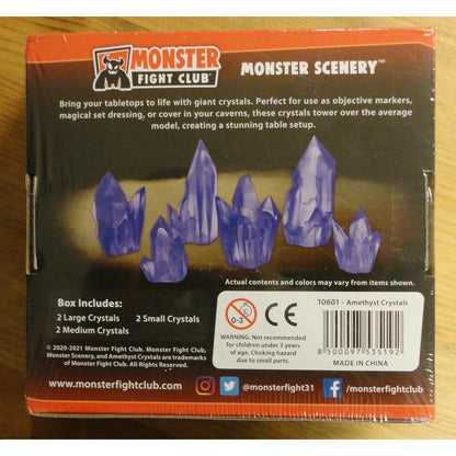 Image of Painted Amythyst Crystals Fantasy Miniatures Scenery Set Monster Fight MFC10601