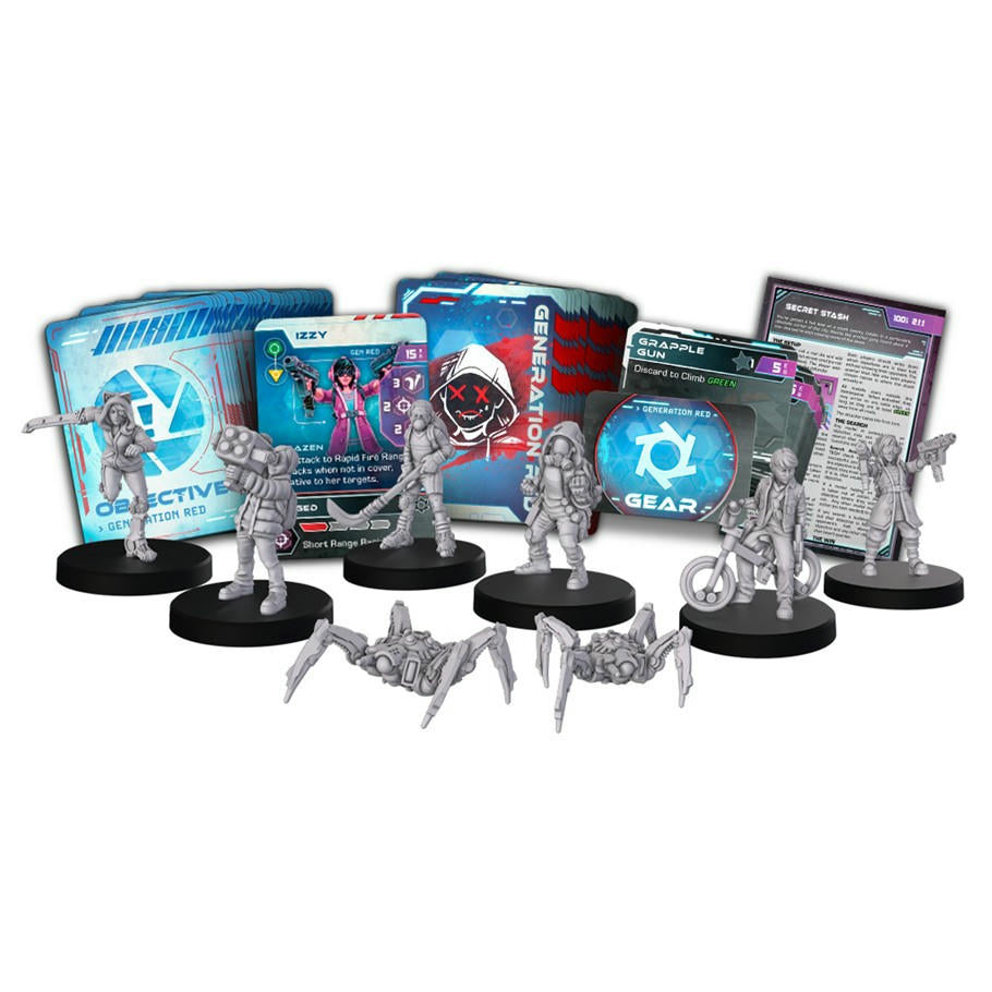 Image of Cyberpunk Combat Zone Generation Red Miniatures Game Starter Gang MFC45005