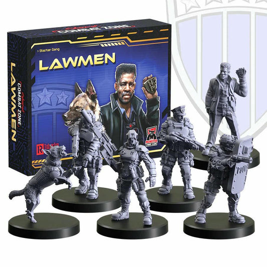 Image of Cyberpunk Combat Zone Generation Red Lawmen Starter Gang Miniatures Set