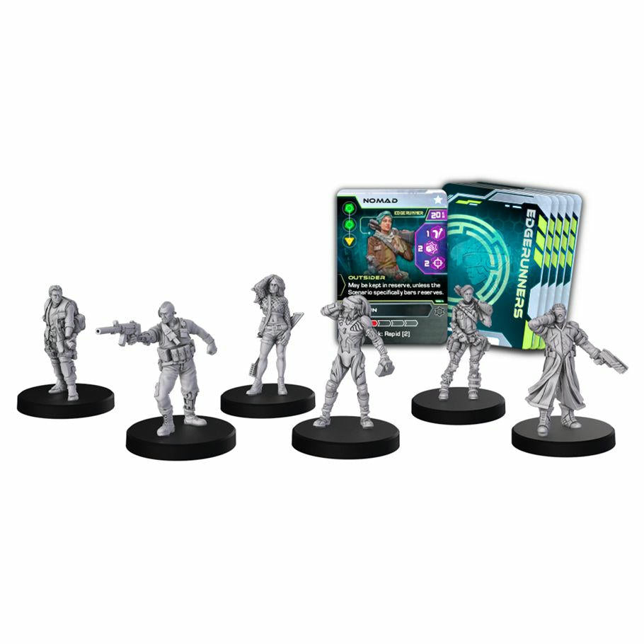 Image of Cyberpunk Combat Zone Generation Red Edgerunners 1 Starter Gang Miniatures Set