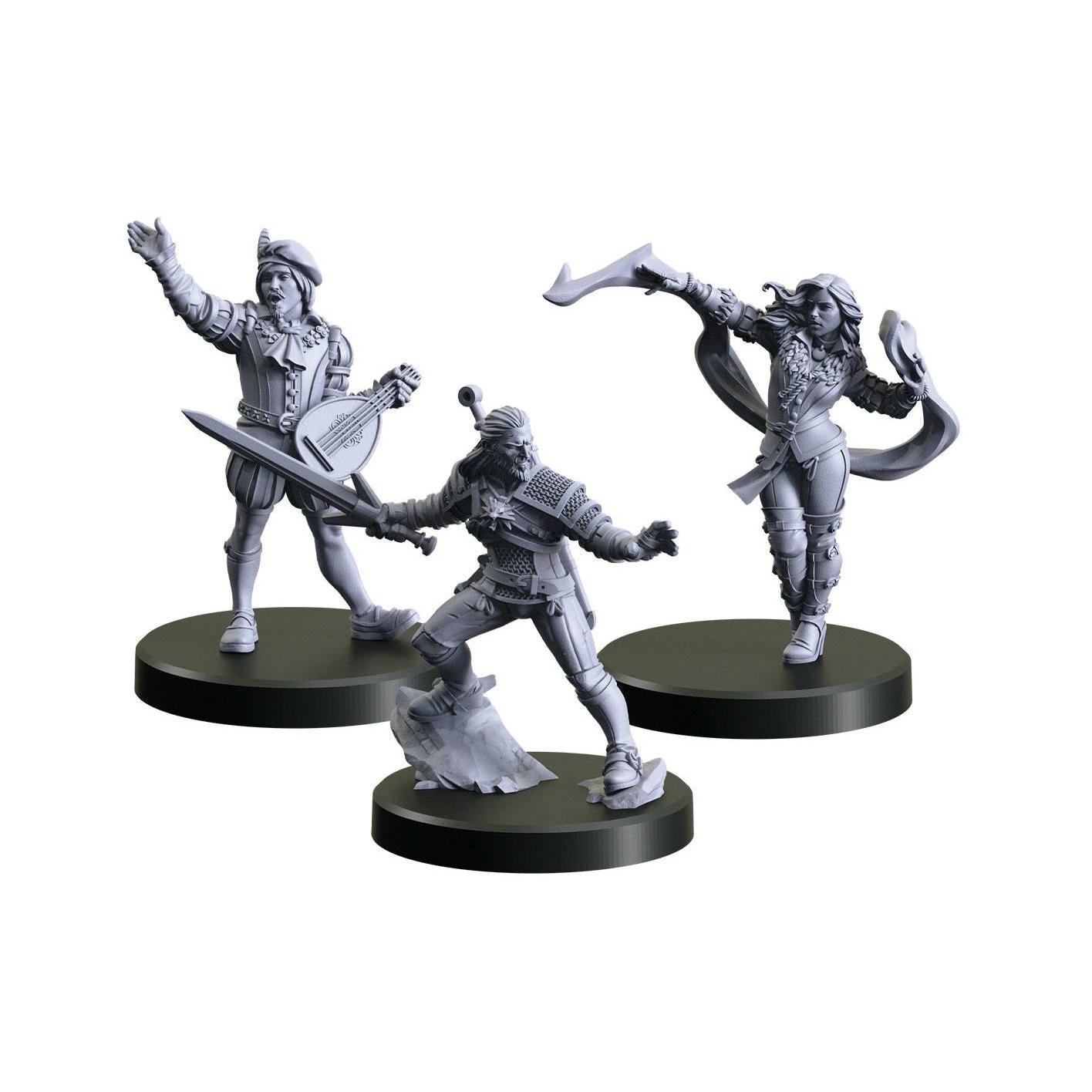 Image of The Witcher RPG Characters 1 (Geralt, Yennefer, Dandelion) Miniatures Set