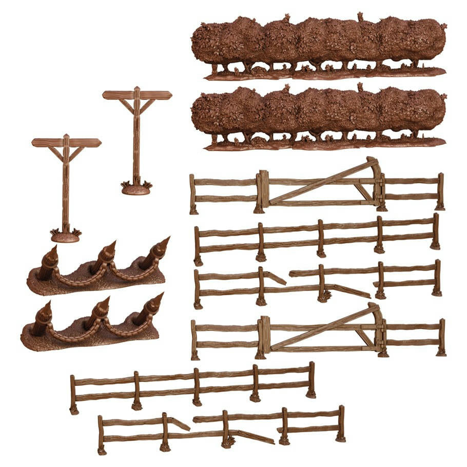 Image of Terrain Crate: Battlefield Fences & Hedges Miniatures Scenery Set MGCTC125