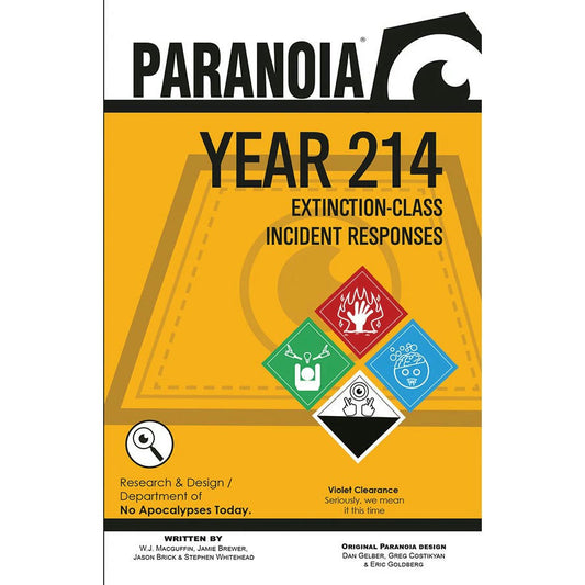 Image of Paranoia RPG: Year 214 Extinction Class Incident Responses MGP50019