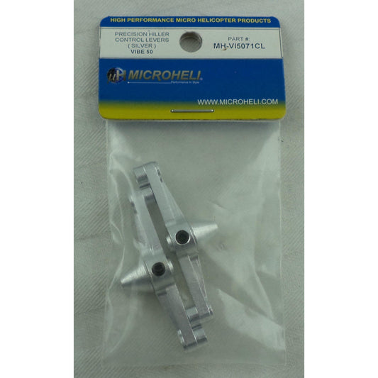 Image of Vibe 50 Helicopter Silver Alloy Hiller Control Arms MHEVI5071CL Micro Heli