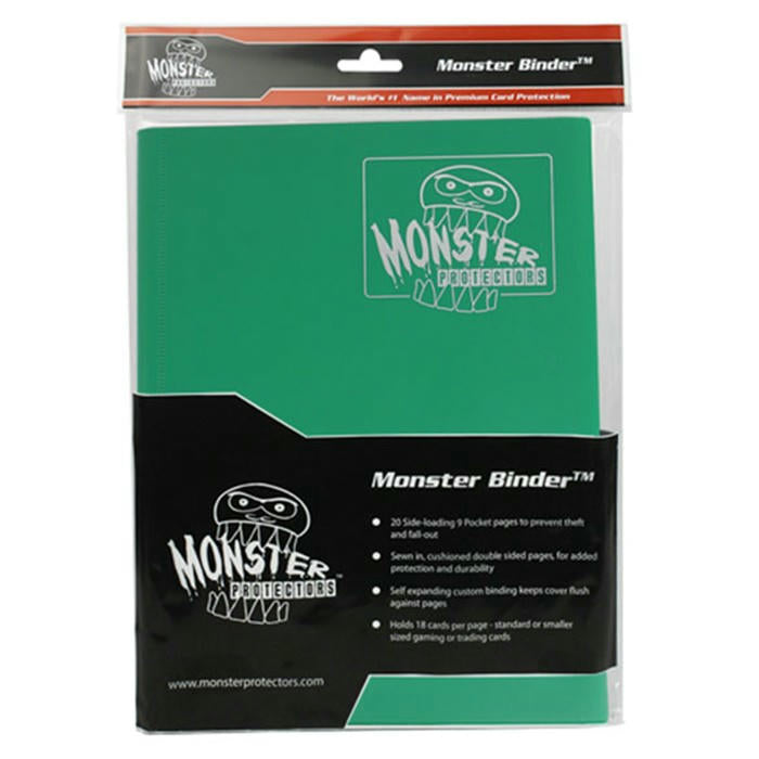 Image of Monster Matte EM Green 9-Pocket 360 Card Storage Binder MON9PMEG