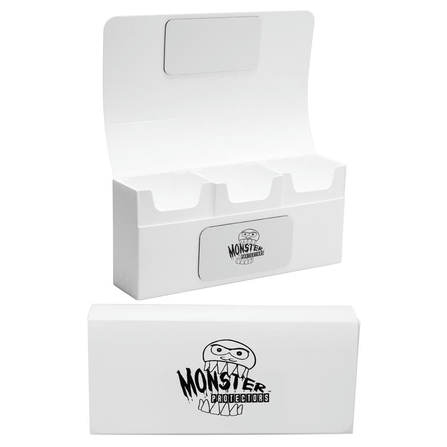 Image of Monster Protectors White Triple Deck Card Storage Box MONTDW904