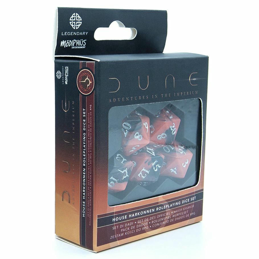 Image of Dune, Adventures in the Imperium RPG House Harkonnen Dice Set MUH052170