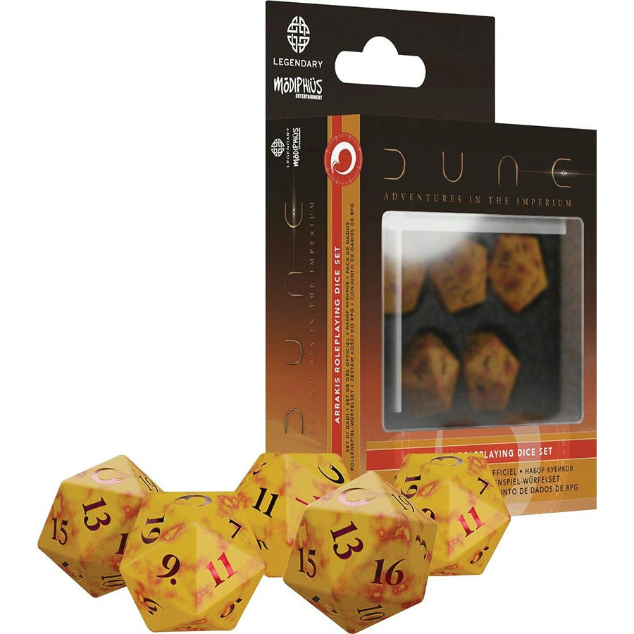 Image of Dune, Adventures in the Imperium RPG Roleplaying Game Arrakis Dice Set MUH052171