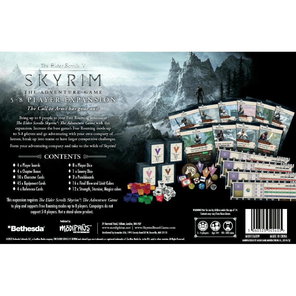 Image of Skyrim The Adventure Game 5-8 Player Expansion by Modiphius MUH106009
