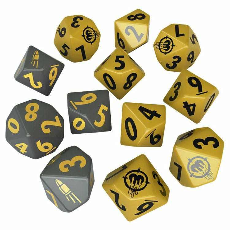 Image of Fallout Factions Nuka World Miniaures Game The Operators Faction Dice Set 107005