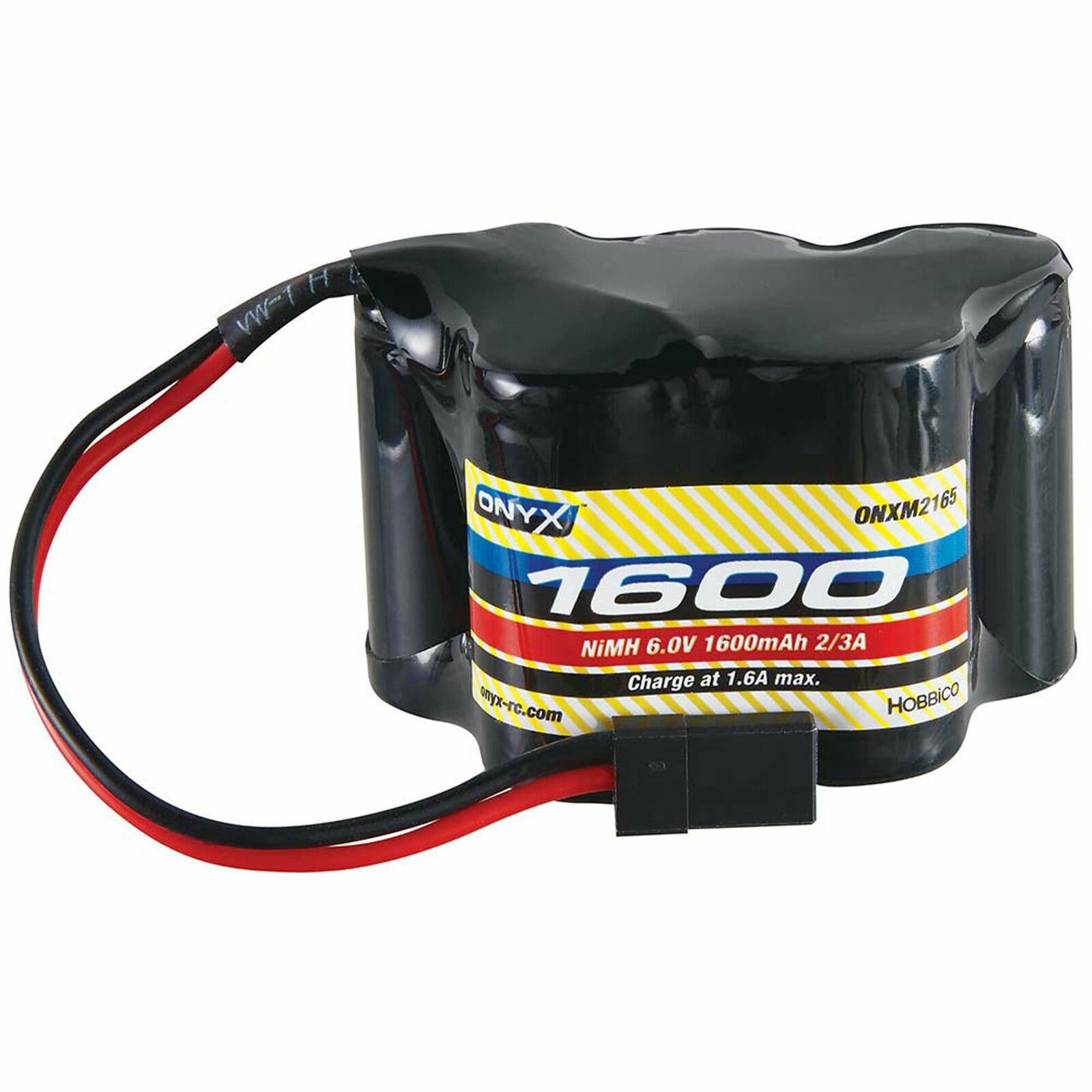 Image of Onyx1600mAh 6.0V 2/3A Hump Receiver NiMH Battery Pack w/Universal 3-pin ONXM2169