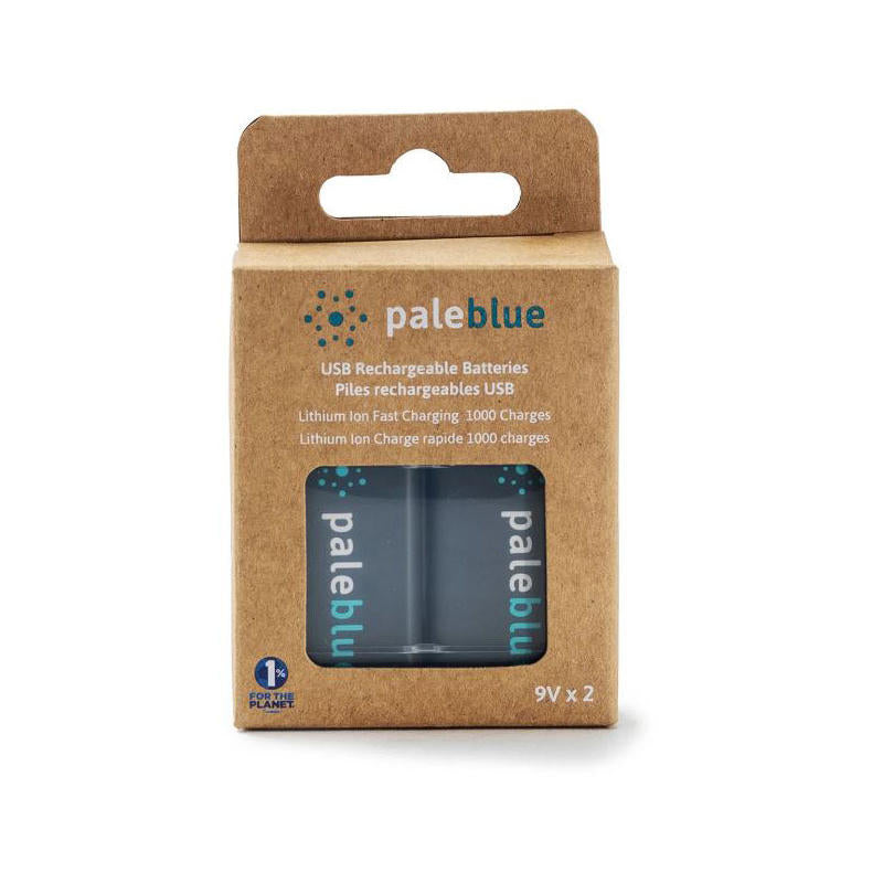 Image of Pale Blue Lithium Ion Rechargeable 9V Batteries 2pk