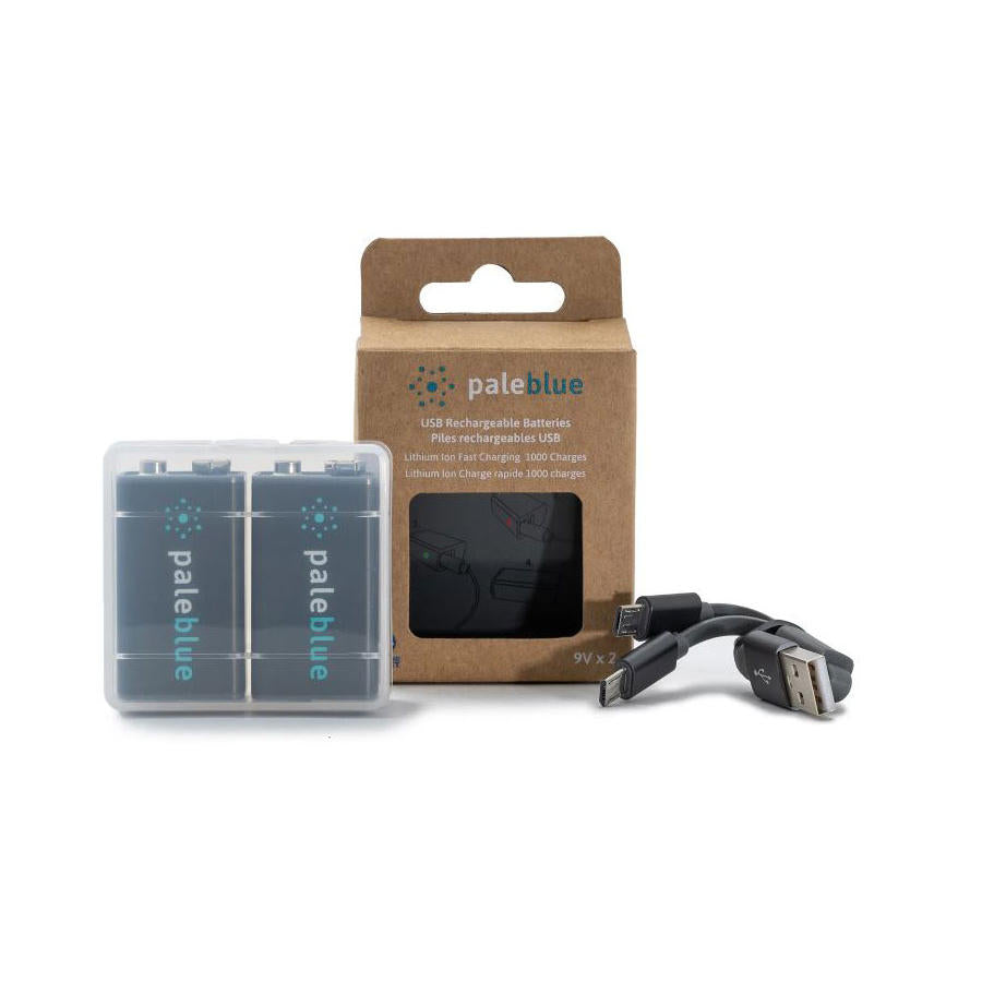 Image of Pale Blue Lithium Ion Rechargeable 9V Batteries 2pk