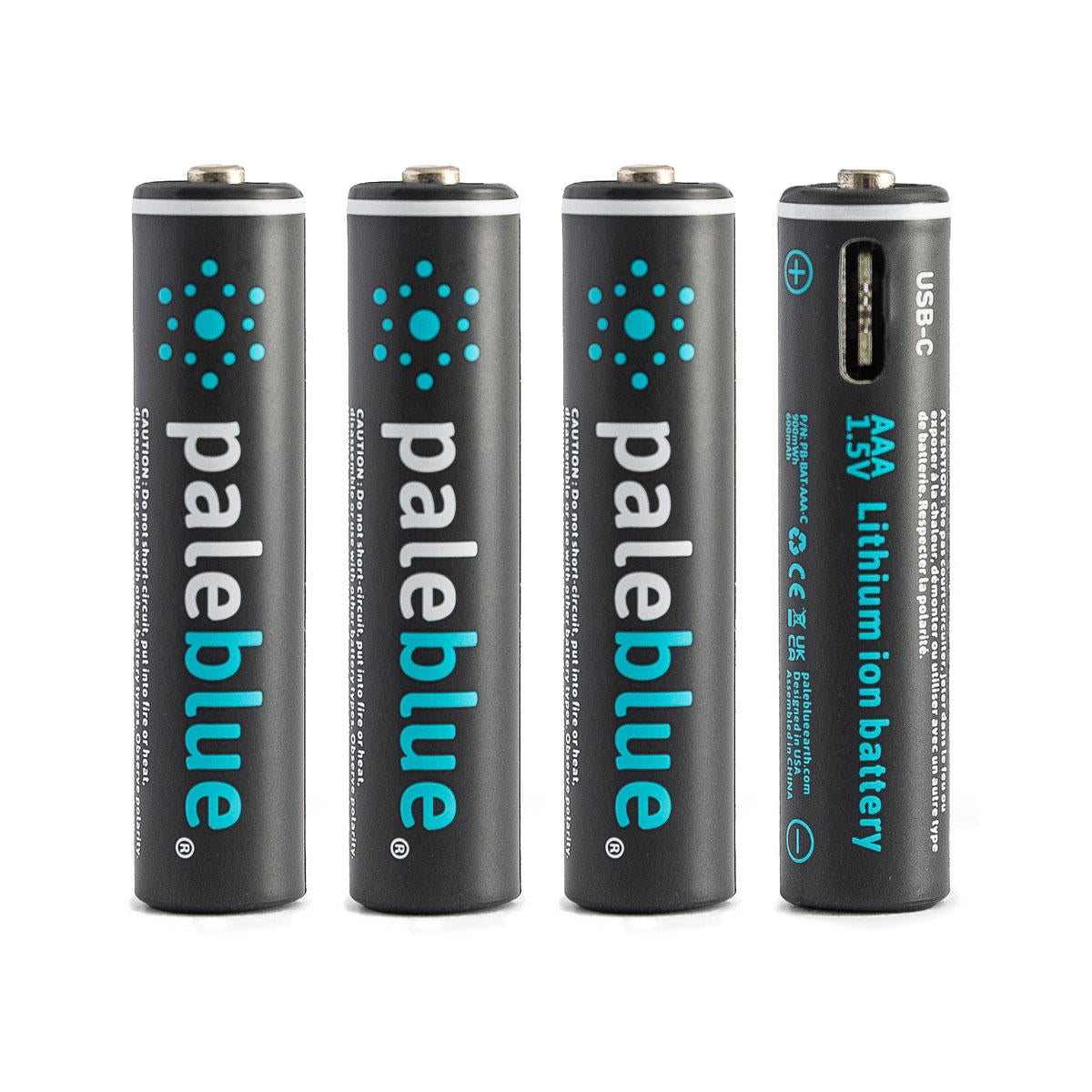 Image of Pale Blue Lithium Ion Rechargeable AAA Batteries 4pk