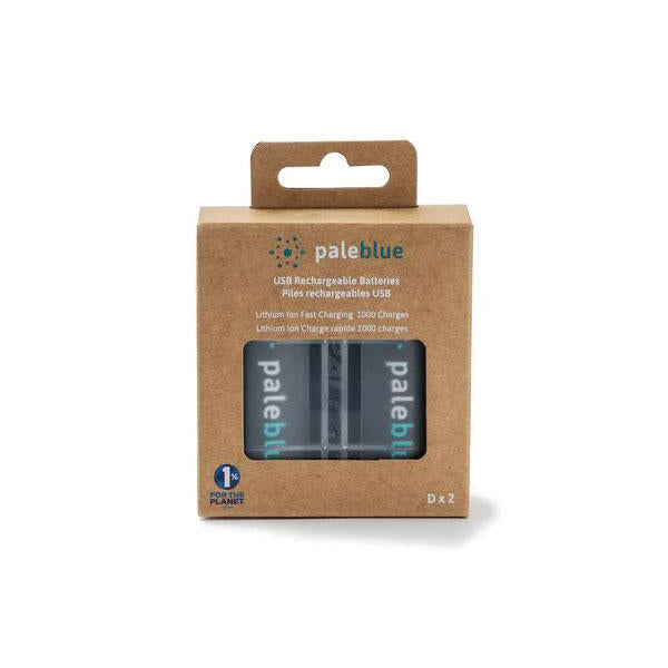 Image of Pale Blue Lithium Ion Rechargeable D Batteries 2pk