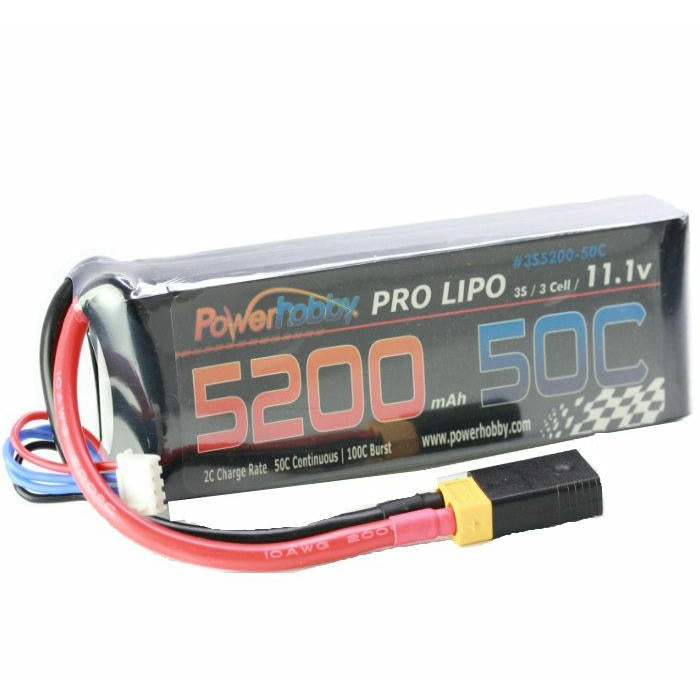 Image of Power Hobby 11.1V 5200mAh 3S 50C Lithium Polymer Battery w/XT60/Traxxas HC