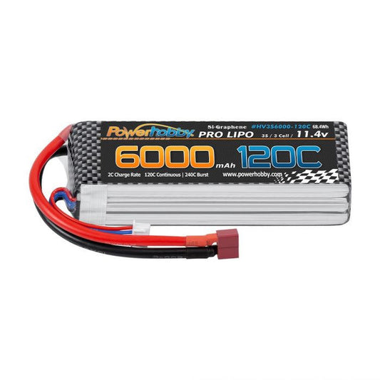 Image of 3s 11.4V 6000mah 120c Graphne + HV Lipo Battery w Deans Plug