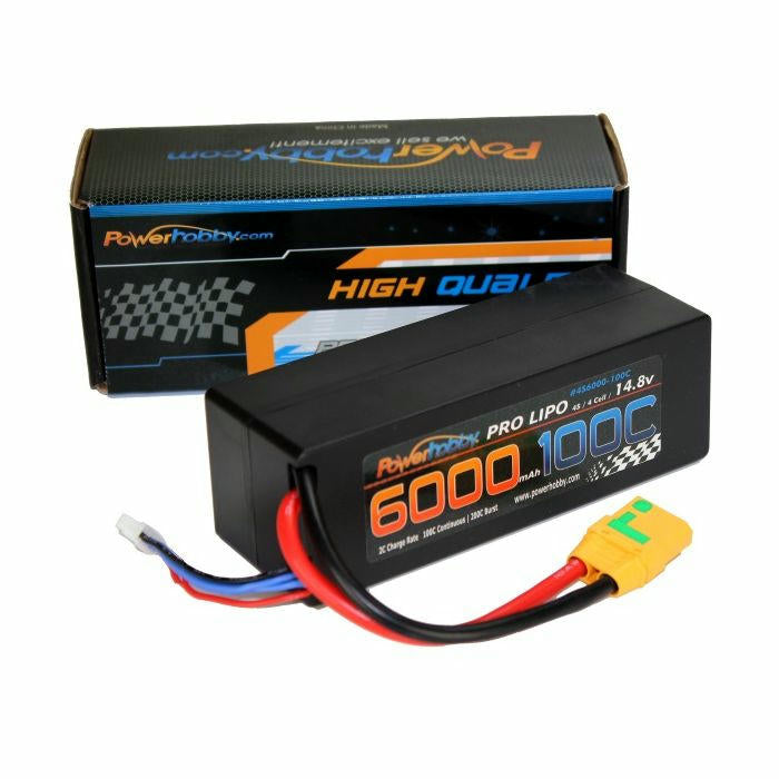 Image of Power Hobby 14.8V 4S 6000mAh 100C Li-Po Lithium Polymer Battery w/XT90
